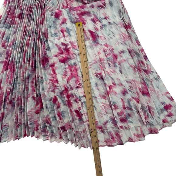 NWT Halogen Sleeveless Pleated Sharkbite Hem Midi Halter Dress Magenta Size XL - Picture 8 of 10